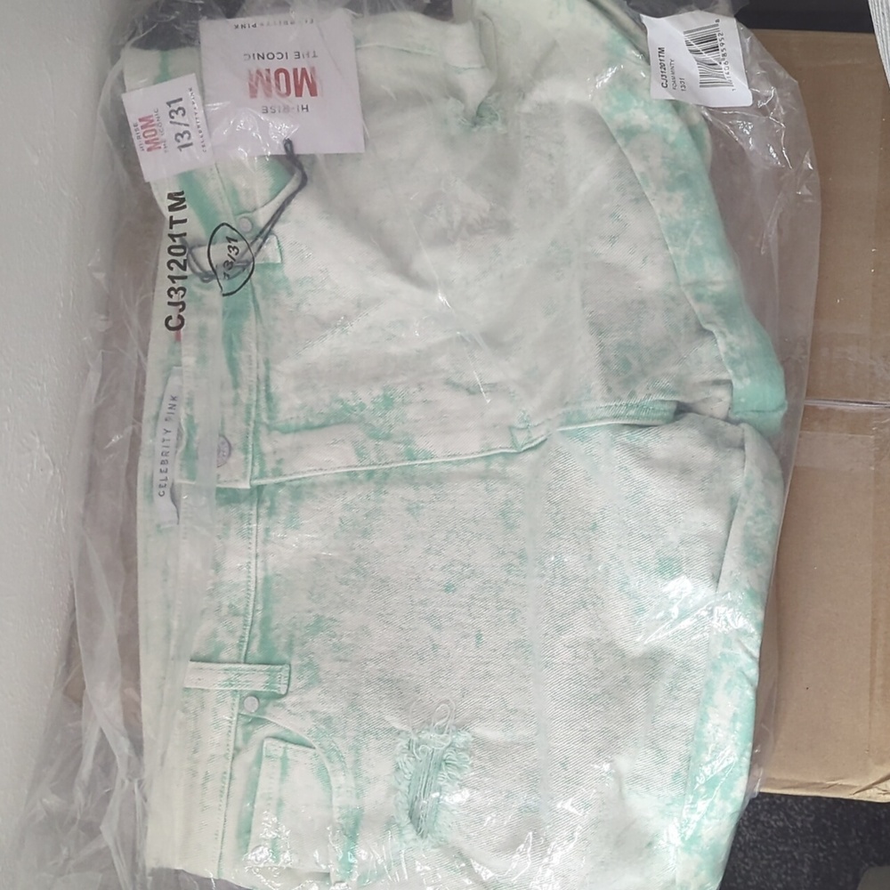 Green + White Mom Shorts